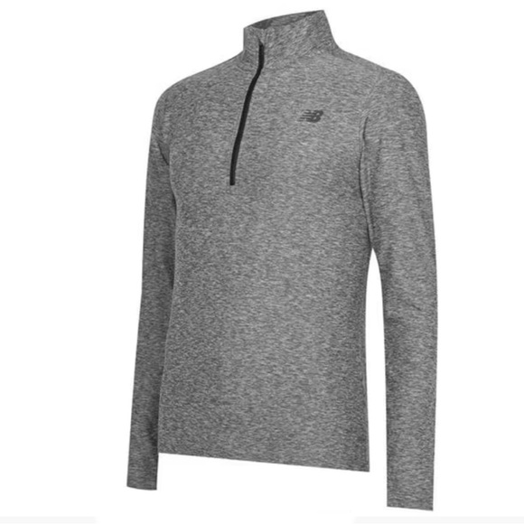 New Balance Quearter Zip Long Sleeve Space Dye Blue - Picture 4 of 6